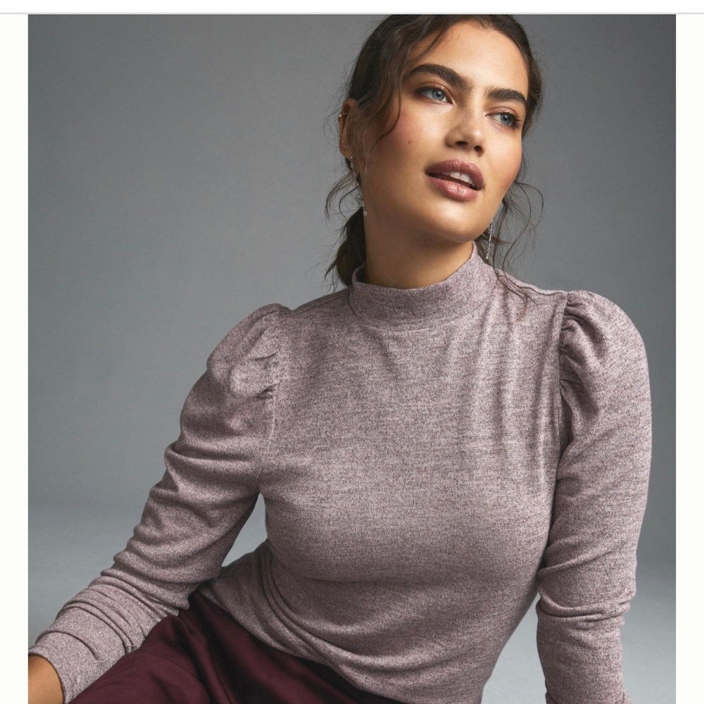 DOLAN Puff-Sleeve Mock Neck Top NWT, size S